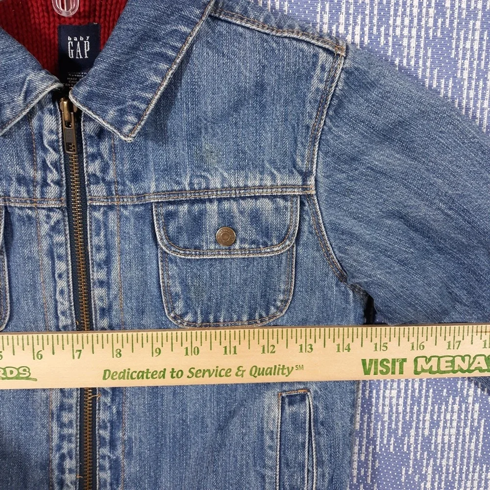 GAP Denim Jacket Snowflake Knitted‎ Liner Kids Size Toddler 5 Years Blue